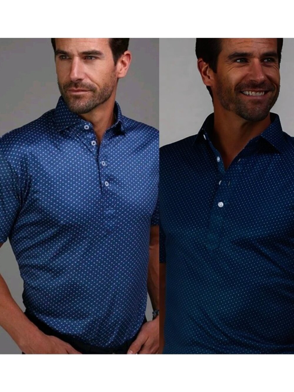 NWT LOT 2 Collars and Co Polo Semi-Spread Shirt Small Blue Mens Golf Shirts